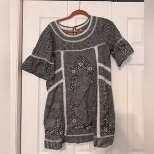 Free people Sunny day shirt dress size medium Black and White shift mini